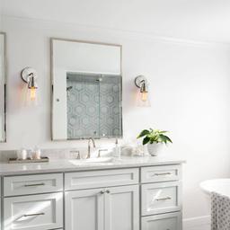 1-Light Brushed Nickel Wall Sconce with Clear Glass - vl6illfqqmeipttbowzt@2x.jpg
