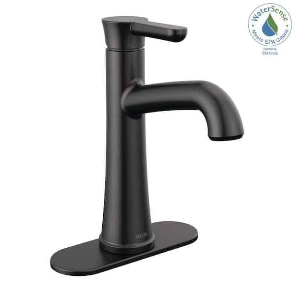 Delta Greydon Single Handle Single Hole Bathroom Faucet in Matte Black 15860LF-BL - vnjgxujtee8m8ewjoqba@2x.jpg