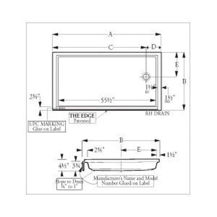 Shower Tray/Base, Fiberglass, White - vocvwk98hauwklsjctus@2x.jpg