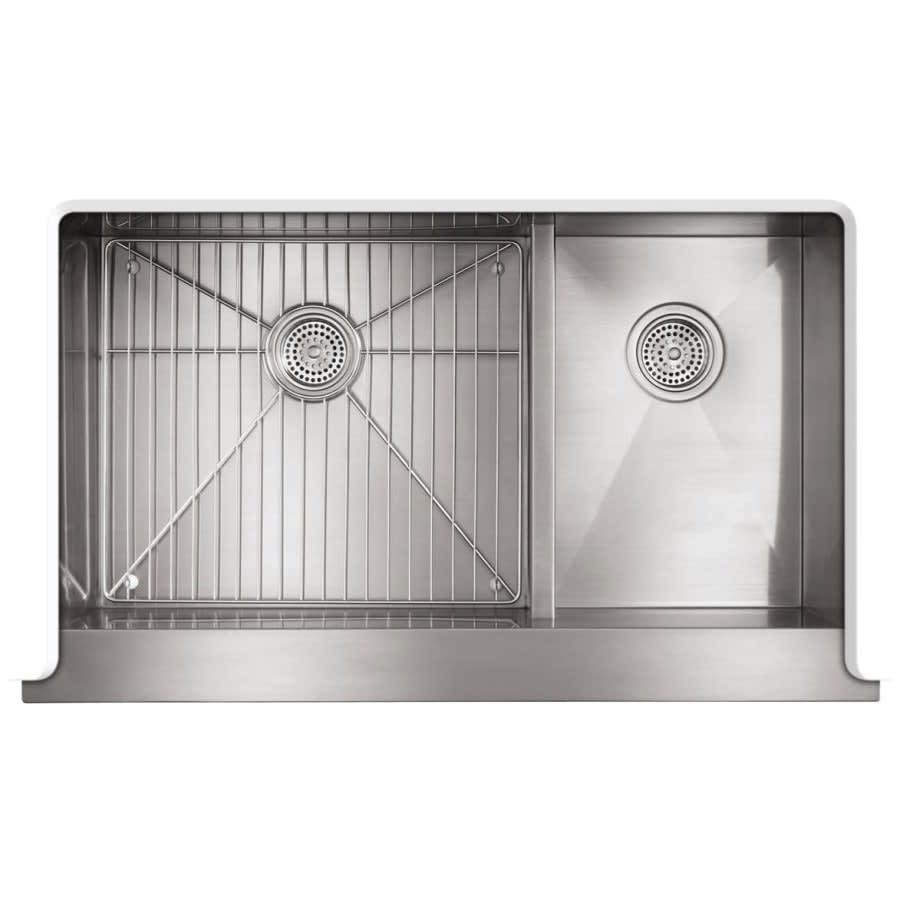 Vault 36" Double Basin Under-Mount 18-Gauge Stainless Steel Kitchen Sink with Self Trimming and Smart Divide - Includes Basin Rack - vtoiixlclnrsy3vo7ckx@2x.jpg