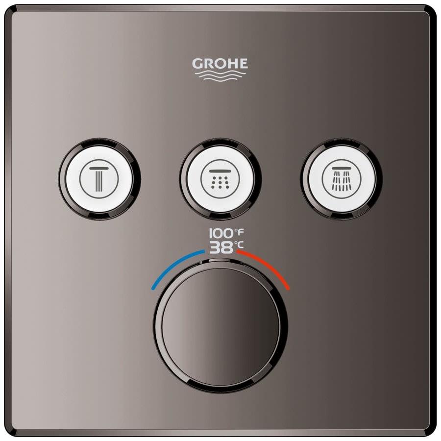 Grohtherm Three Function Thermostatic Valve Trim Only with Four Knob / Push Button Handles, Integrated Diverter, and Volume Control - Less Rough In - vuyprsrewhyutsarlwps@2x.jpg