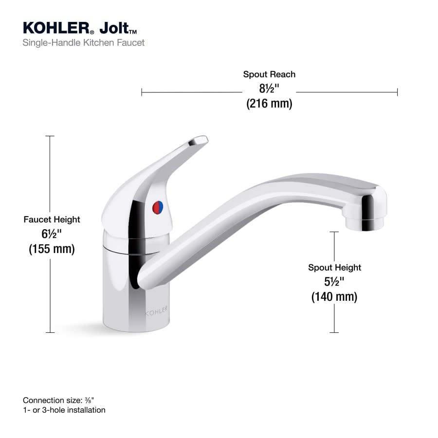 Jolt 1.5 GPM Single Hole Kitchen Faucet - Includes Escutcheon - vznk54lkhrnlbx3henal@2x.jpg