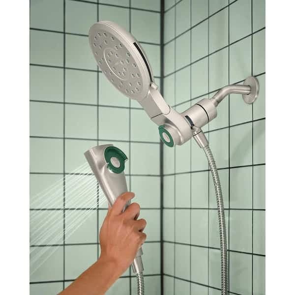 MOEN Verso 8-Spray 7 in. Dual Wall Mount Fixed and Handheld Shower Head with Infiniti Dial in Spot Resist Brushed Nickel 220C2SRN - w2hrd4c2fk3w12grzusv@2x.jpg