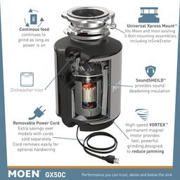 GX 1/2 HP Continuous Garbage Disposal with SoundSHIELD Technology, Vortex Motor and Power cord included. - w4judbfbi44lnlgrxprr@2x.jpg