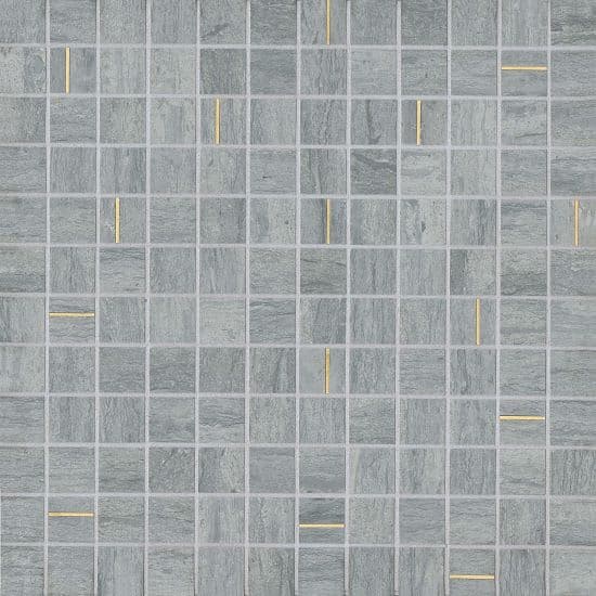 Ferrara Argento 1x1 Mosaic W-Brass Honed