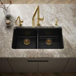 Cairn 33-1/2" Undermount Double Equal Bowl Neoroc Granite Composite Kitchen Sink with Right Sink Rack Included - wa3n02t5nay6k3hmfhzn@2x.jpg