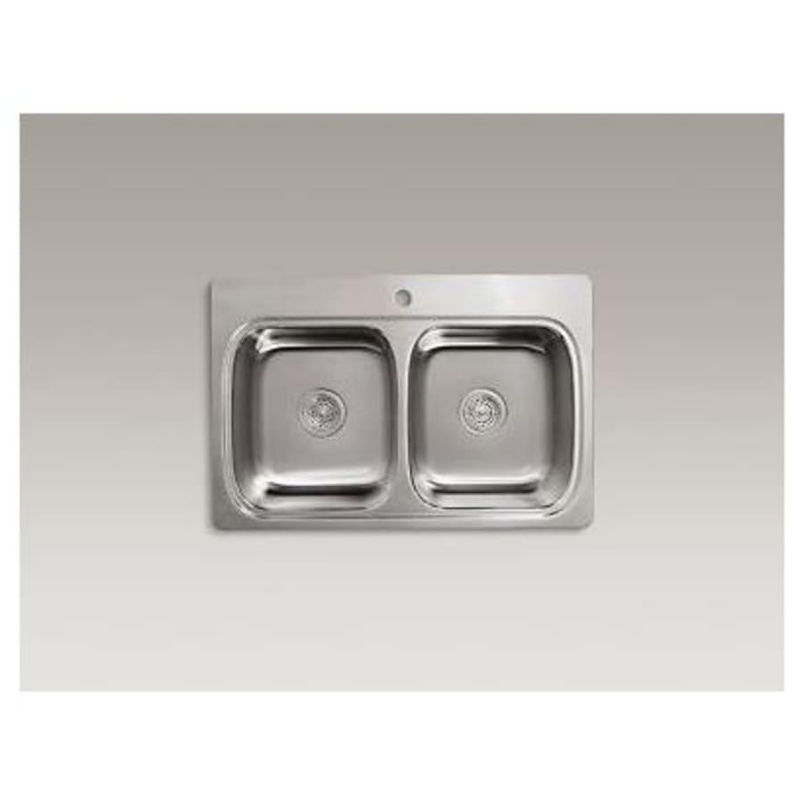 Verse 33" Double Basin Drop In Stainless Steel Kitchen Sink With Single Faucet Hole - wawc24oafrfbrlz3nj5h@2x.jpg