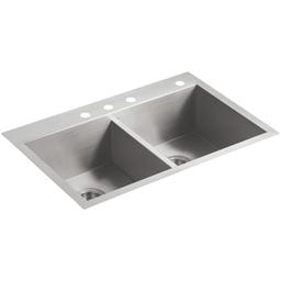Vault 33" Double Basin Top-Mount/Under-Mount 18-Gauge Stainless Steel Kitchen Sink with SilentShield and Bottom Sink Rack - wf9phub67nyfataxdxet@2x.jpg