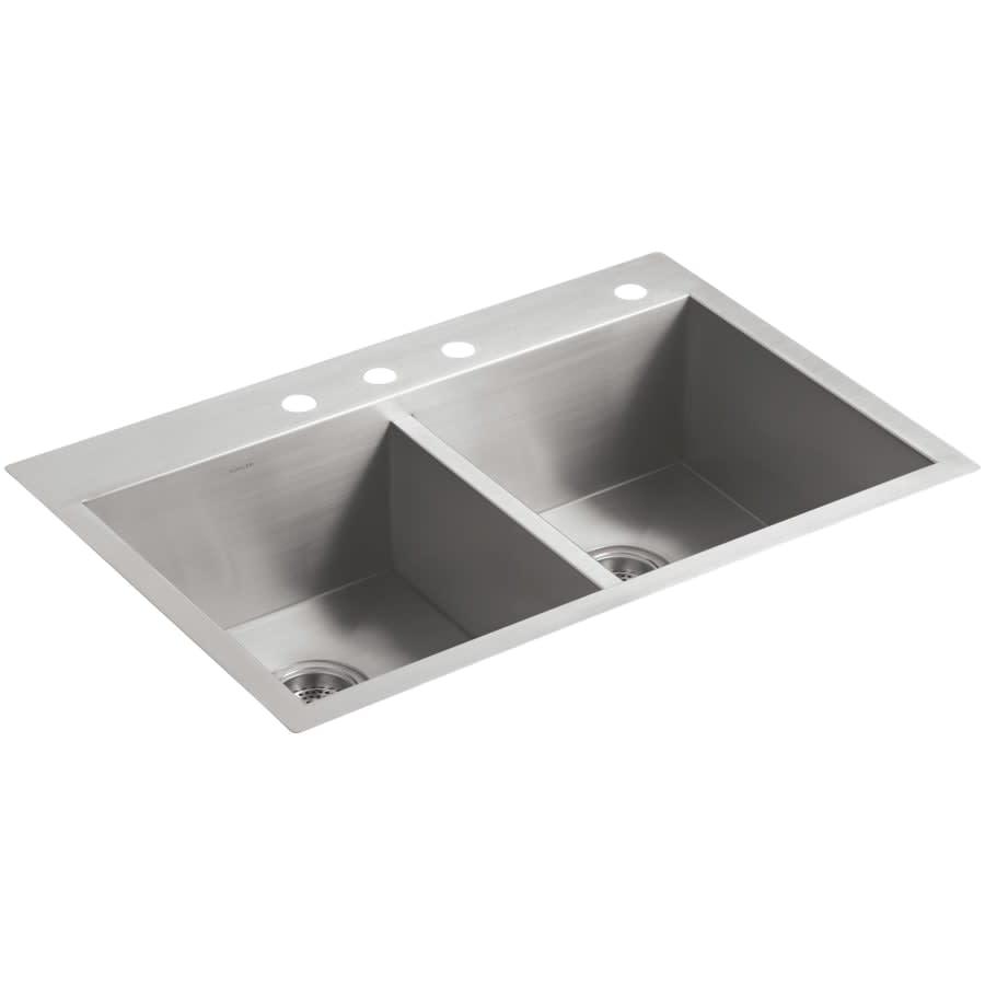 Vault 33" Double Basin Top-Mount/Under-Mount 18-Gauge Stainless Steel Kitchen Sink with SilentShield and Bottom Sink Rack - wf9phub67nyfataxdxet@2x.jpg