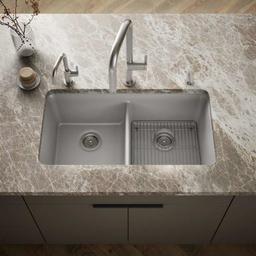 Cairn 33-1/2" Undermount Double Equal Bowl Neoroc Granite Composite Kitchen Sink with Right Sink Rack Included - wfvbfaqw8ohhnwoessxg@2x.jpg