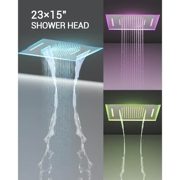 YAWWALK Thermostatic 15-Spray Ceiling Mount 23 x 15 in. Rectangle LED Mood Lighting Shower System with Valve in Brushed Nickel CR1-S025-NI-1 - wjwkszgitrwa5jcb8b9x@2x.jpg