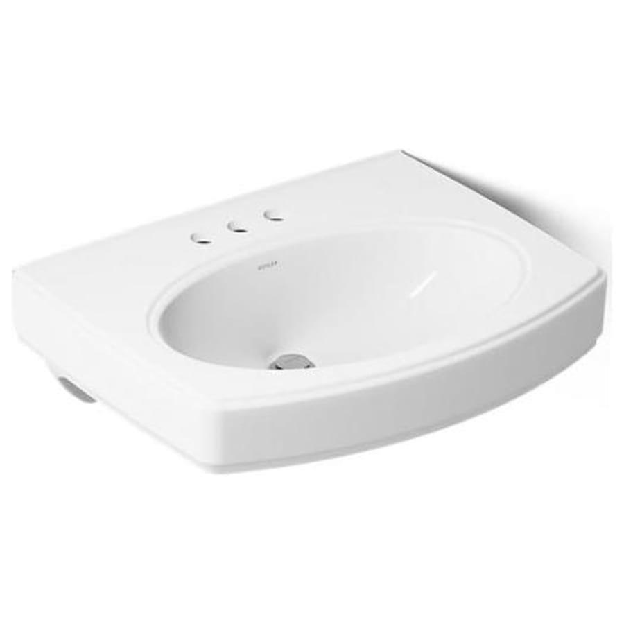 Pinoir 18" Wall Mounted Bathroom Sink with 3 Holes Drilled and Overflow