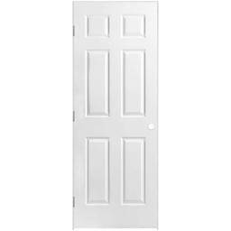 36 in. x 80 in. 6 Panel Right-Handed Hollow-Core Textured Primed White Composite Single Prehung Interior Door - wlgir6urxouoo557zapg@2x.jpg