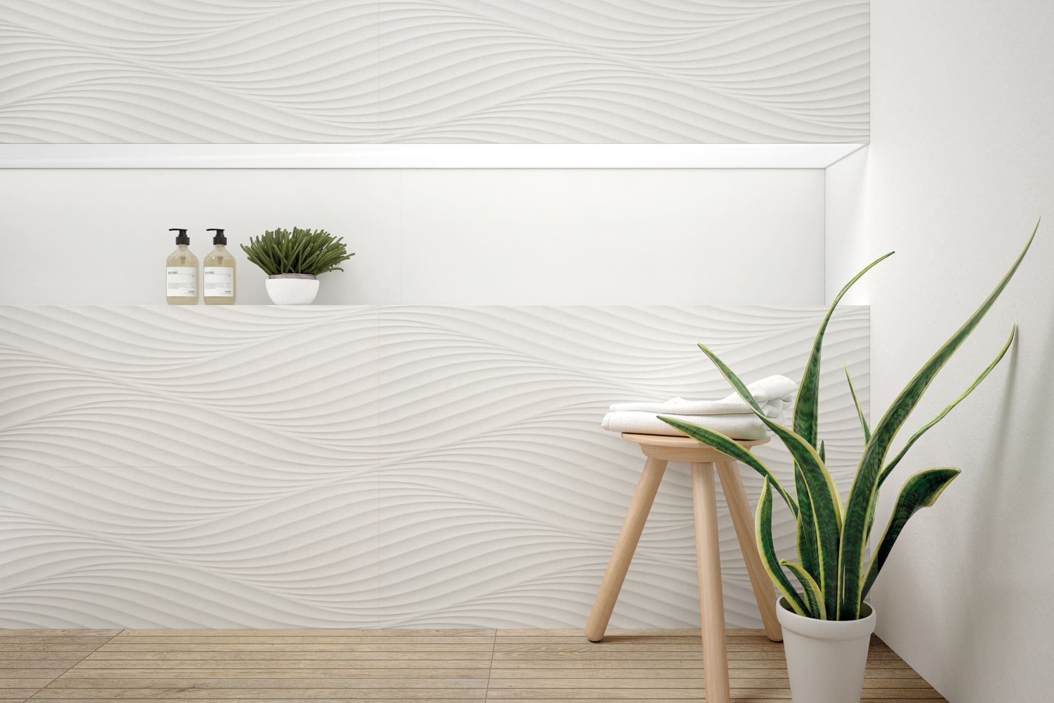 Donna 13" x 40" Matte Wave Deco Ceramic Tile in White - wmaaz5fnfq0f3isubem5@2x.jpg