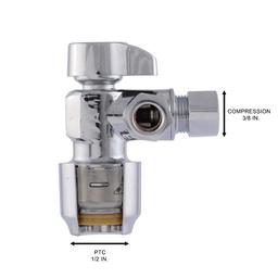 Max 1/2 in. Push-to-Connect x 3/8 in. O.D. Compression x 3/8 in. O.D. Compression Quarter-Turn Angle Dual Stop Valve - wmlzlg3aluavutrntim2@2x.jpg