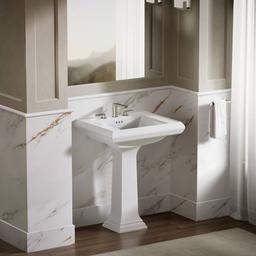 Memoirs Classic 27" Fireclay Pedestal Bathroom Sink with 3 Holes Drilled and Overflow - wq0otch35ufkocnpqoux@2x.jpg