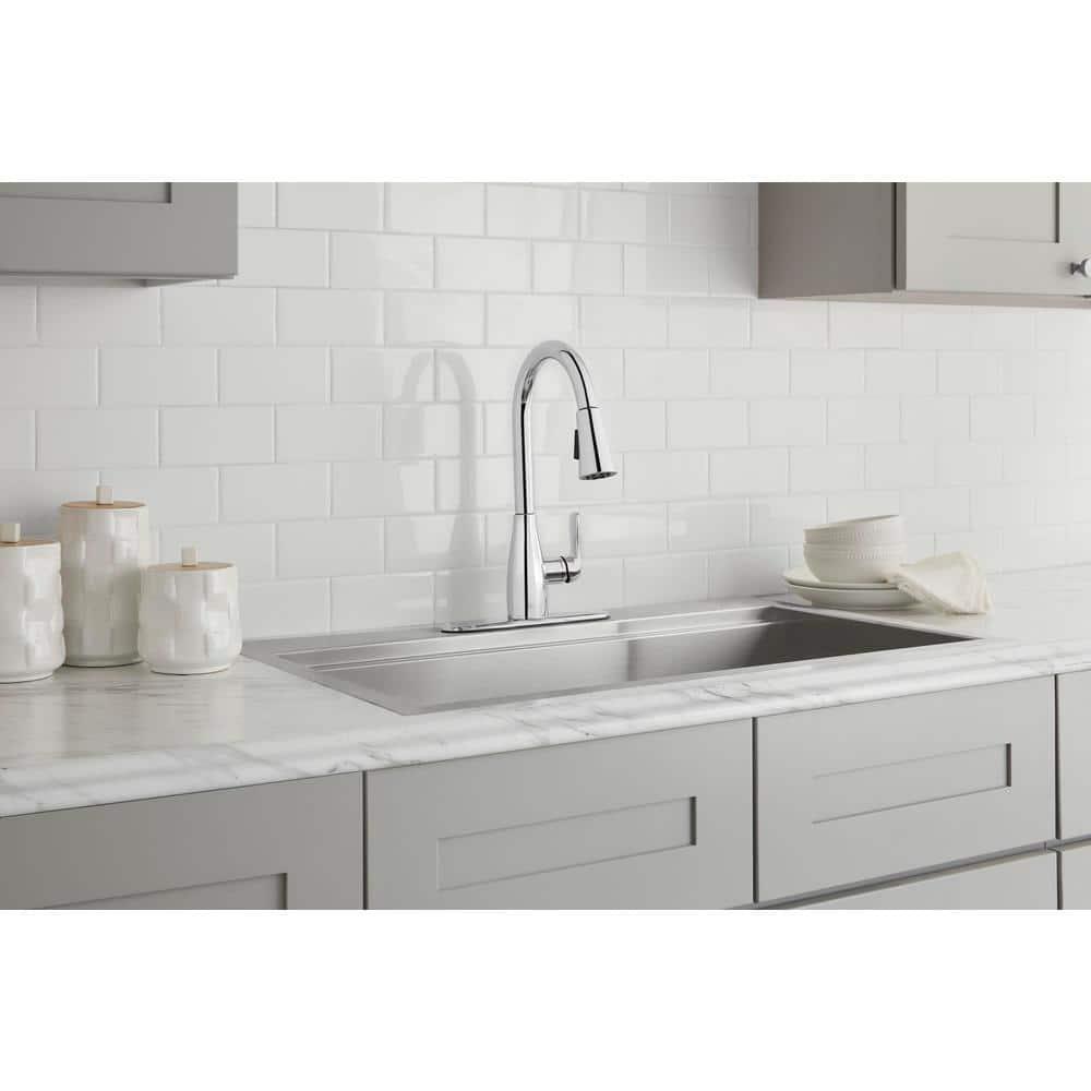 Glacier Bay McKenna Single-Handle Pull Down Sprayer Kitchen Faucet in Stainless Steel with TurboSpray and FastMount - wqkjetuad8956h53jn3m@2x.jpg