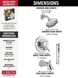 Lahara Monitor 17 Series Dual Function Pressure Balanced Tub and Shower with Integrated Volume Control - Less Rough-In Valve - wqrxtgkdkuby6tkxydp2@2x.jpg