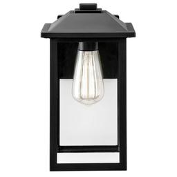 1-Light 12 in. Black Hardwired Transitional Outdoor Wall Light Lantern Sconce with Clear Glass - wrshx2s83lyw8otmlnsy@2x.jpg