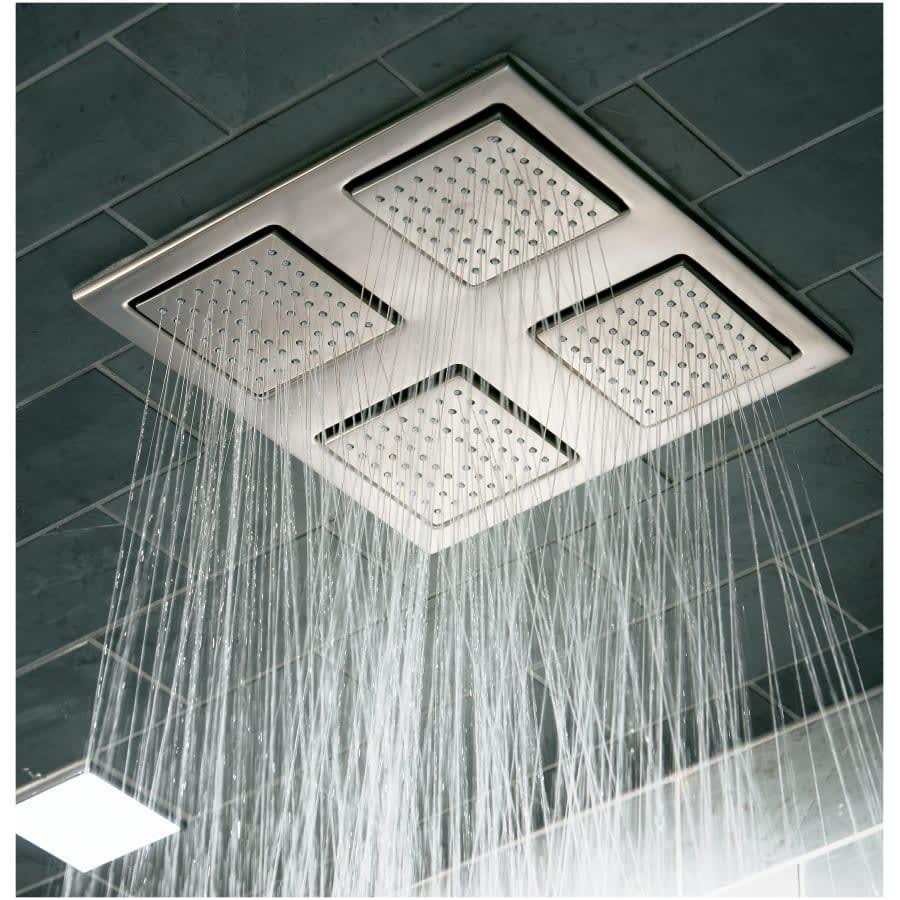 WaterTile Rain 9-7/8" Square 2.4 GPM Overhead Showering Panel with Four 22-Nozzle Fully Adjustable Sprayheads Featuring MasterClean Sprayfaces - wvuzaipforyfvcdsa5pu@2x.jpg