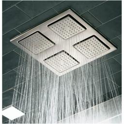 WaterTile Rain 9-7/8" Square 2.4 GPM Overhead Showering Panel with Four 22-Nozzle Fully Adjustable Sprayheads Featuring MasterClean Sprayfaces - wvuzaipforyfvcdsa5pu_x500.jpg