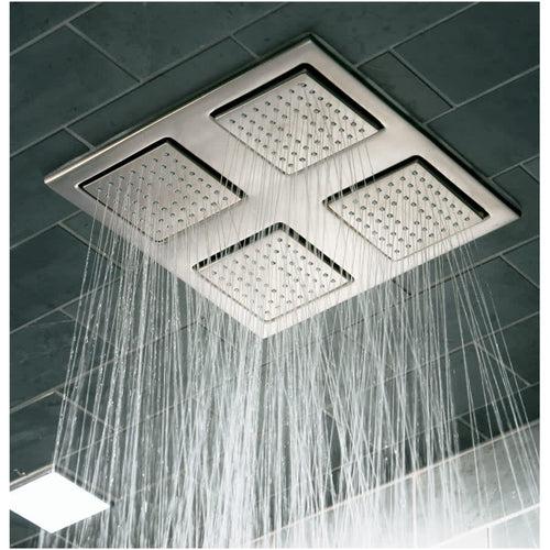WaterTile Rain 9-7/8" Square 2.4 GPM Overhead Showering Panel with Four 22-Nozzle Fully Adjustable Sprayheads Featuring MasterClean Sprayfaces - wvuzaipforyfvcdsa5pu_x500.jpg