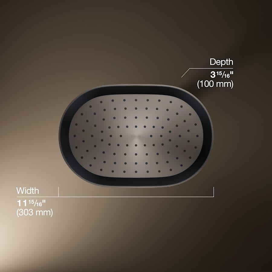 Statement Oblong 12" Single Function 1.75 GPM Rainhead with MasterClean Sprayface and Katalyst Air-Induction Technology - wwiju5eulvrutmbieznd@2x.jpg