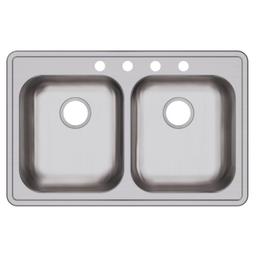 Dayton® Double Bowl Kitchen Sink, Top Mount, ADA, 33 x 21-1/4 in, 5-1/4 in Bowl Depth, 4-Hole, 22 ga Brushed Satin Steel, Stainless - wxjvmknkcnfwqmvbdye6@2x.jpg