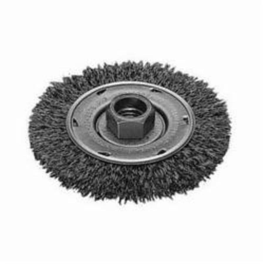 Wheel Brush, 4 in Dia Brush, 1/2 in W Face, 0.014 in Dia Crimped Filament/Wire, 5/8-11 Arbor Hole - wxu5hdomwryumsmq2kly@2x.jpg