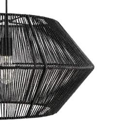 Terra 1-Light Matte Black Chandelier with Natural Twine Shade and Designer Black Cloth Hanging Cord - wyaqpjjvsqkeokacpbo6@2x.jpg