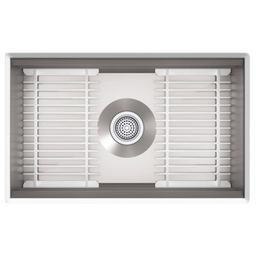 Prolific 29" Undermount Stainless Steel Single Basin Kitchen Sink with SilentShield Technology, Bamboo Cutting Board, 2 Multipurpose Racks, Colander, and Washbin - wyzjckzcsjllaurwpzpt@2x.jpg