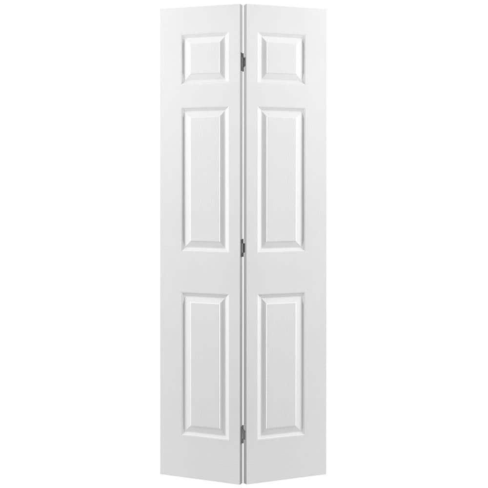 36 in. x 80 in. 6 Panel Textured Primed Hollow Core Composite Bi-fold Interior Door - x0sbyn712cxrnnqo16rj@2x.jpg