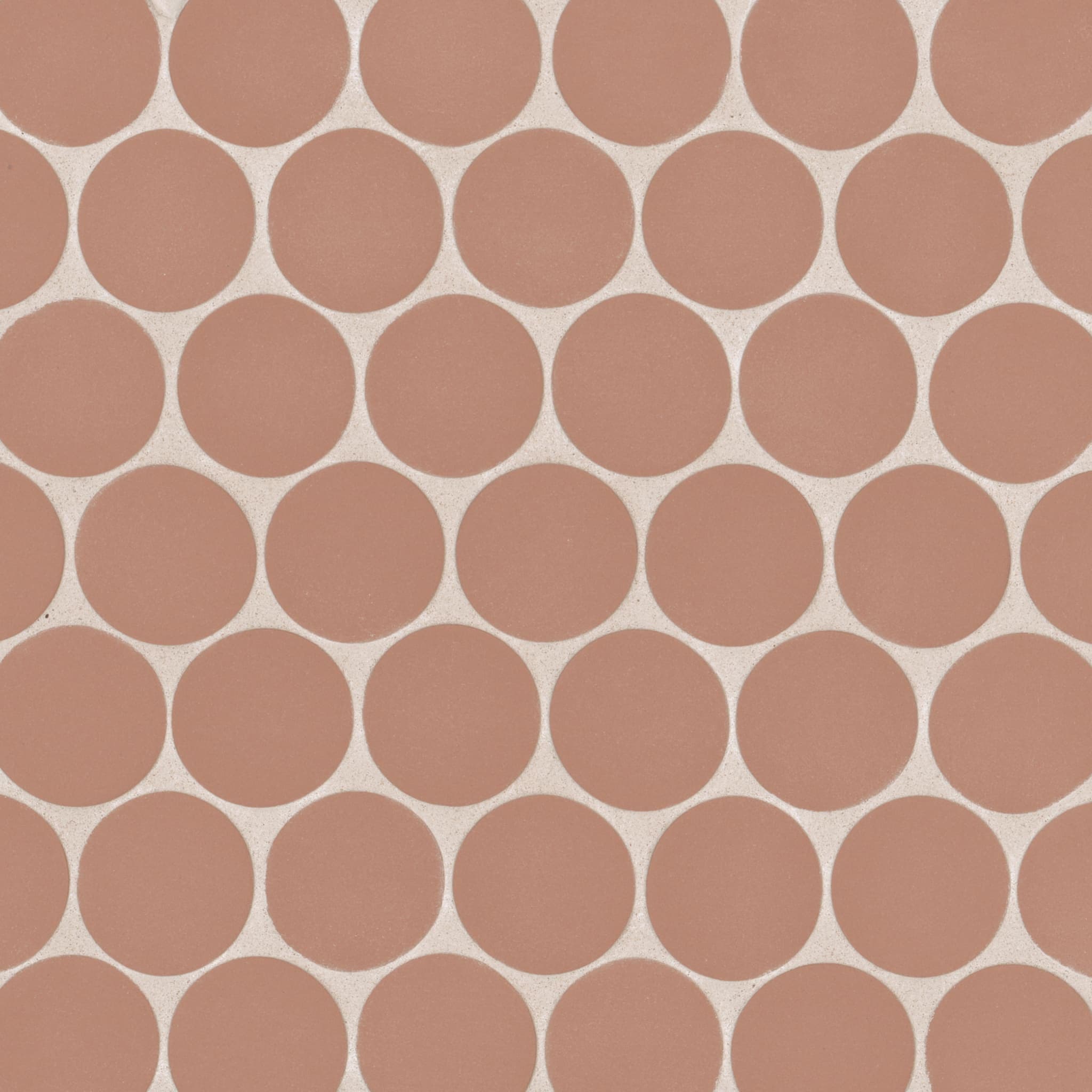 Makoto 2" Round Matte Porcelain Mosaic Tile in Umi Terracotta