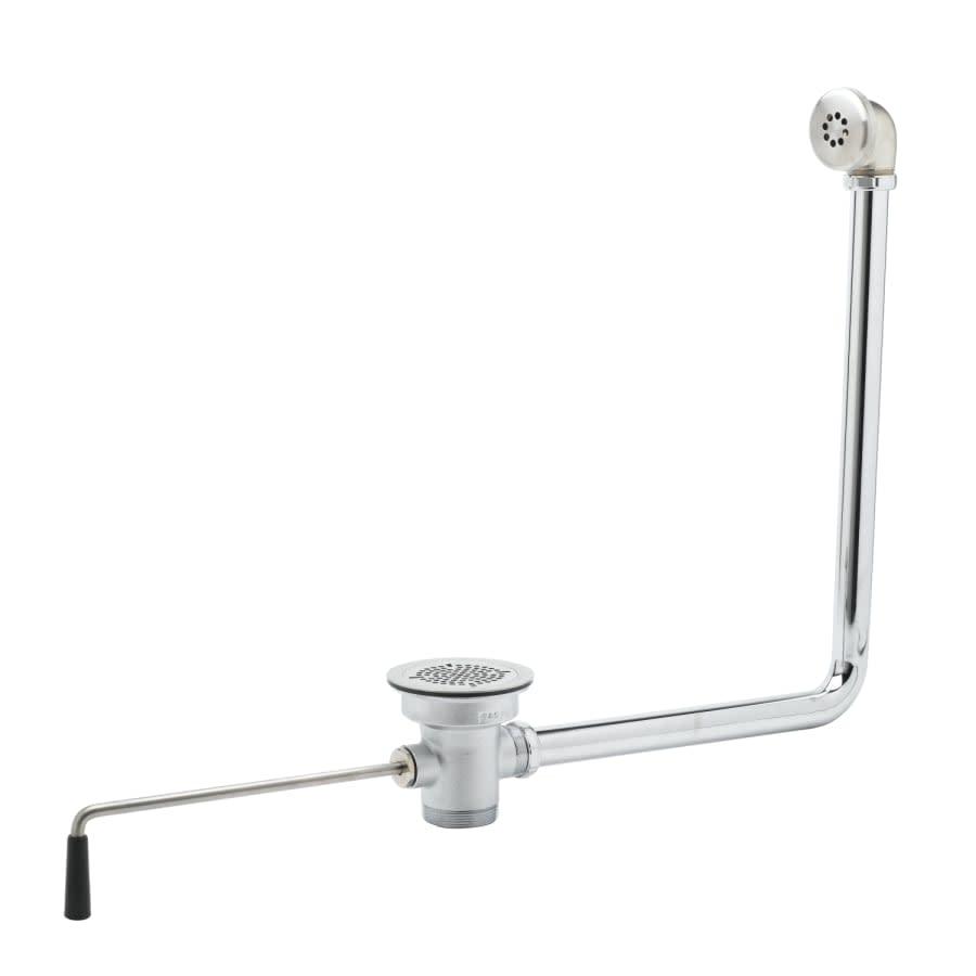 3" Waste Drain Valve with 2" Overflow, Twist Handle, and 2" x 1-1/2" NPT Male Adapter