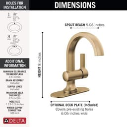 Delta Albion Gold Single Handle Single Hole Bathroom Faucet with Drain Kit Included in Champagne Bronze 15855LF-CZ - x6jreldwrr1d0gbwedqy@2x.jpg