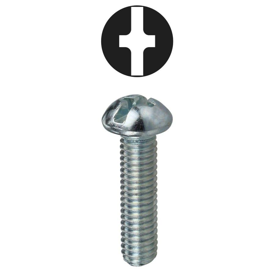 Machine Screw, 1/4-20, 4 in OAL, Steel, Round Head, Zinc Plated, Phillips®/Slotted Drive - xbqnpadfmujobtqqhvmd@2x.jpg