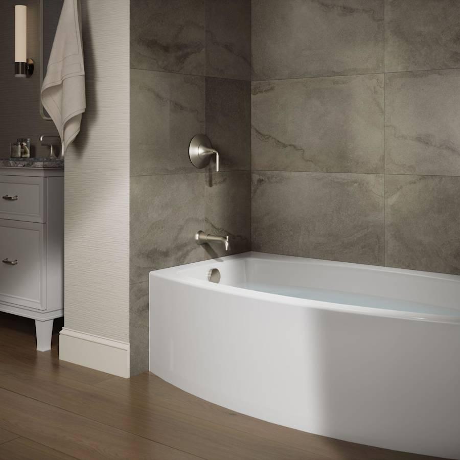 Expanse Bath Tub 60" x 30" - 36" Acrylic Soaking for Three Wall Alcove Installations with Integral Curved Apron and Left Drain - xbqns65dq3yhouzafbsr@2x.jpg