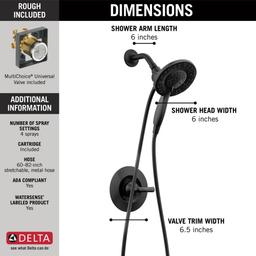 Arvo In2ition 2-in-1 Rough-in Valve Included Single-Handle 4-Spray Shower Faucet 1.75 GPM in Matte Black - xc89ypxj1gxibvvdqwlw@2x.jpg