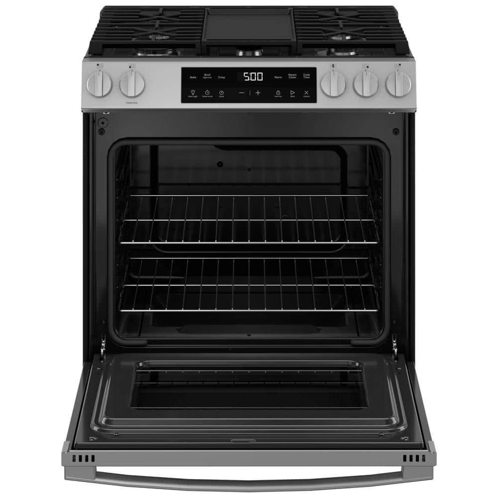 30 in. 5-Burners Slide-In Gas Range in Stainless Steel with Crisp Mode - xffjd2nxsixk0amgqrjx@2x.jpg