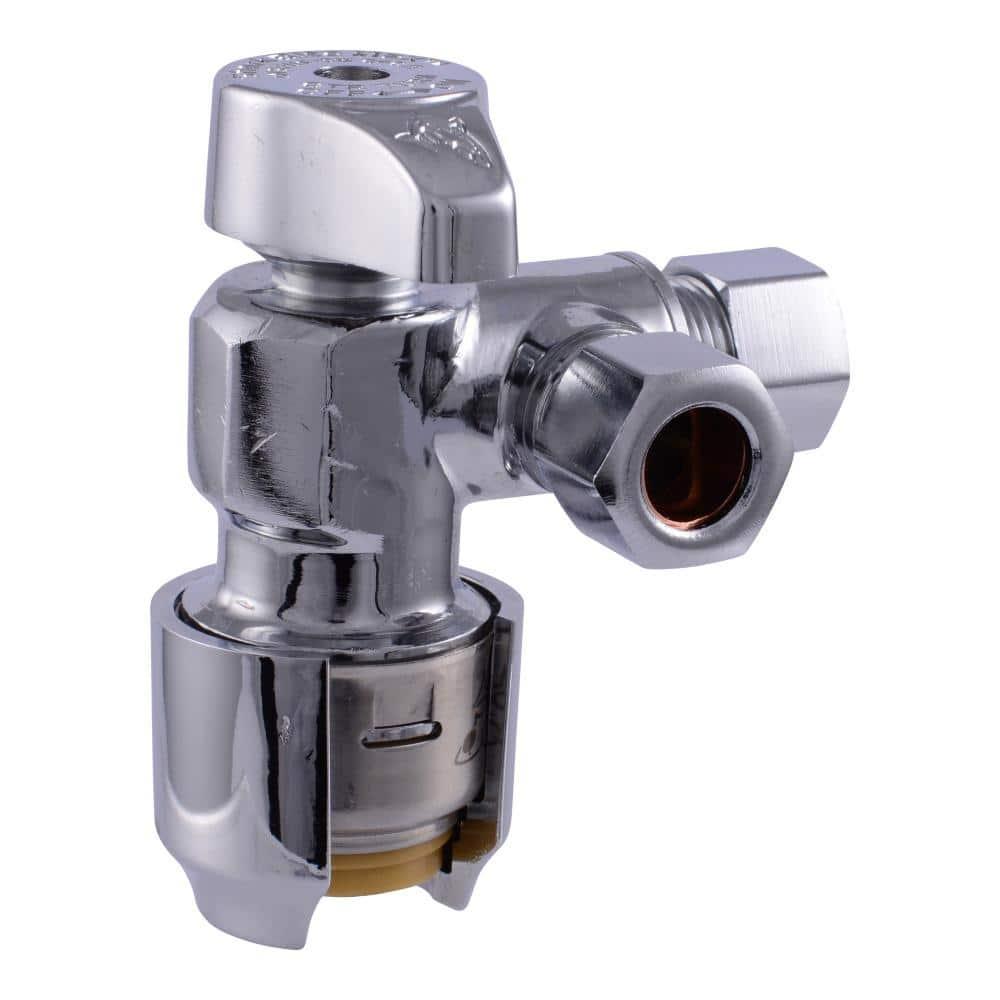 Max 1/2 in. Push-to-Connect x 3/8 in. O.D. Compression x 3/8 in. O.D. Compression Quarter-Turn Angle Dual Stop Valve - xftxd62o6hgz0wenguns@2x.jpg