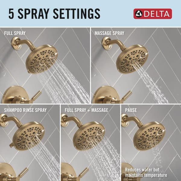 Delta Lorna Gold Single Handle 5-Spray Shower Faucet 1.75 GPM with Pressure Balance in Champagne Bronze 142839-CZ - xj7lntkkbx9zfjmyreey@2x.jpg