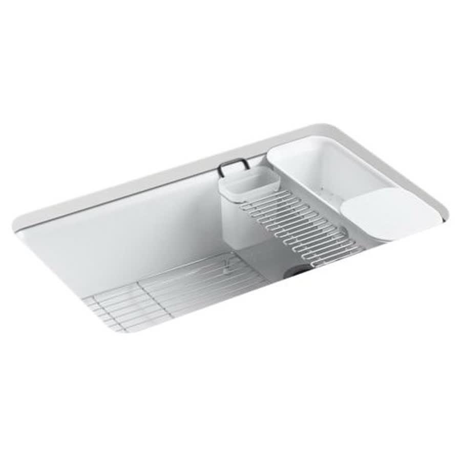 Riverby® Single Bowl Kitchen Sink, Under Mount, 33 x 22 in, 9-5/8 in Bowl Depth, 5-Hole, Cast Iron, White - xjex9zqmgpzyzvjp2xzc@2x.jpg