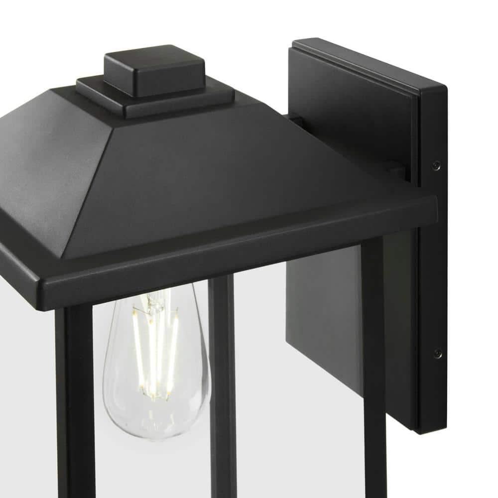 1-Light 18 in. Black Hardwired Classic Outdoor Wall Lantern Sconce Light with Clear Glass - xjljym90uqfv5cevfdbv@2x.jpg