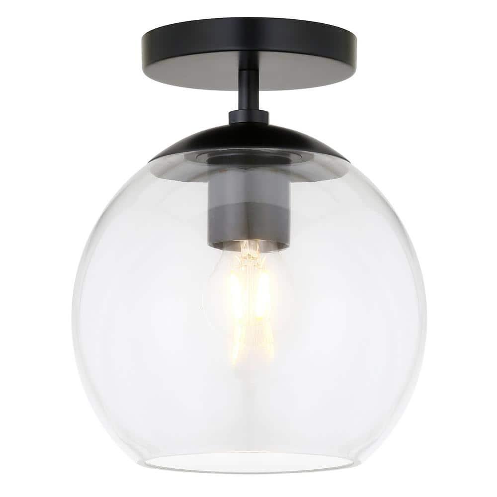 Bartlett 9 in. 1-Light Matte Black and Clear Glass Semi-Flush Mount - xjrb0ihzzwnjjzuihetv@2x.jpg