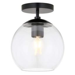 Bartlett 9 in. 1-Light Matte Black and Clear Glass Semi-Flush Mount - xjrb0ihzzwnjjzuihetv@2x.jpg