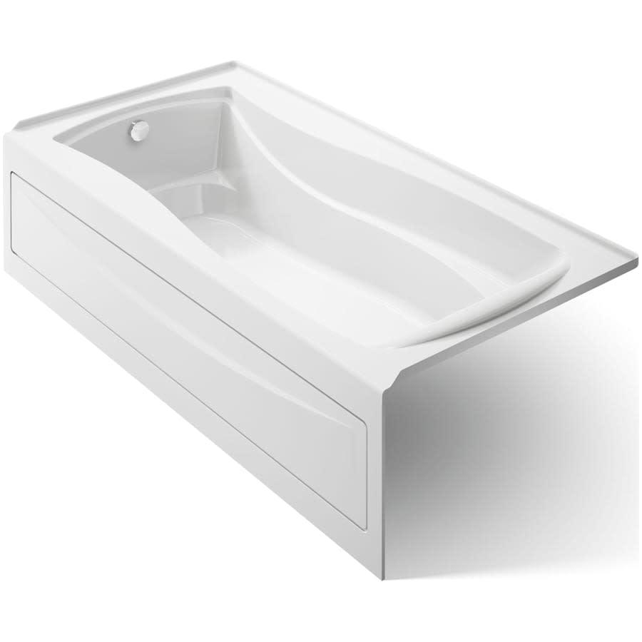 Mariposa Collection 72" Three Wall Alcove Soaking Bath Tub with Left Hand Drain, Apron Front and Integral Tile Flange