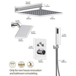 YAWWALK Thermostatic 7-Spray 12 in. and 6 in. Wall Mount Shower System with Hand Shower 2.5 GPM in Chrome(Valve Included) CR1-S003A-12CI-1 - xmupg9avfgnpzmtgvi48@2x.jpg