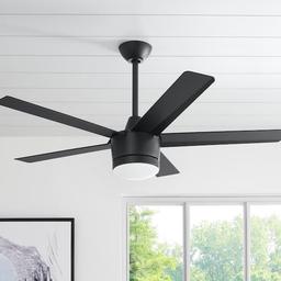 Merwry 52 in. Integrated LED Indoor Matte Black Ceiling Fan with Light Kit and Remote Control - xodnlpyym7ahj04quqei@2x.jpg