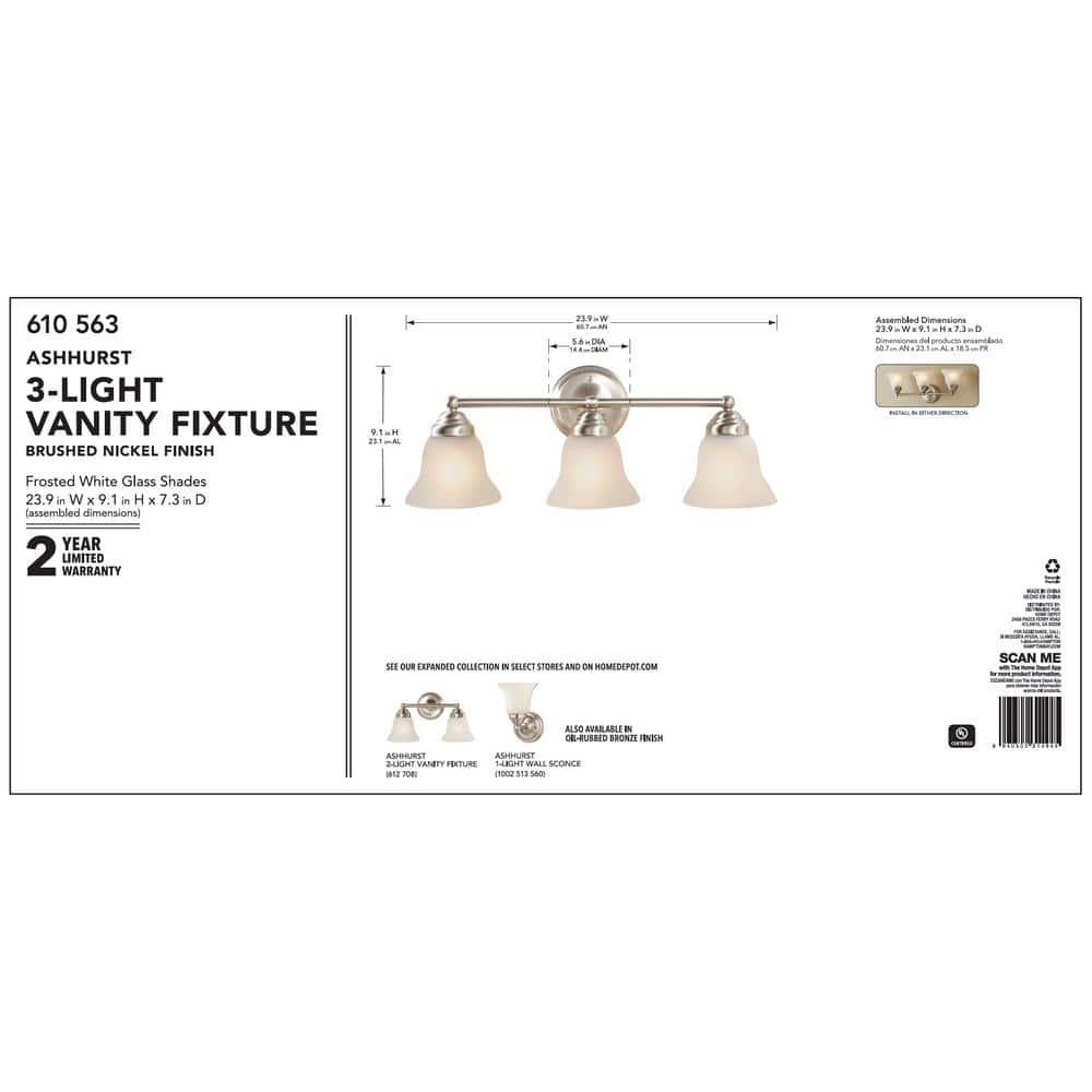 Hampton Bay Ashhurst 3-Light Brushed Nickel Classic Traditional Bathroom Vanity Light with Frosted Glass Shades - xsmfj4i838o6uijeumpa@2x.jpg