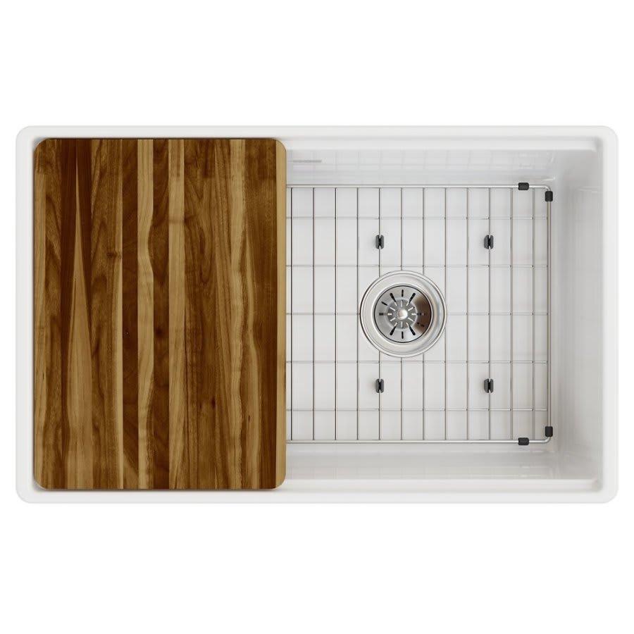 Single Bowl Kitchen Sink, Apron Mount, 30 x 18-13/16 in, 9-5/8 in Bowl Depth, Fireclay, White - xsn2pqy5h28yh5de3zm8@2x.jpg